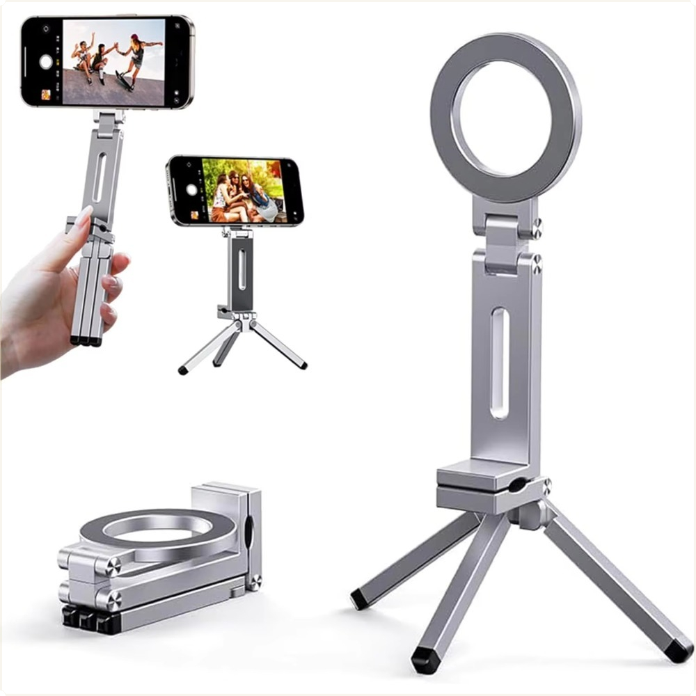 Standing Desk - Magnetic Foldable Phone Tripod Stand Portable