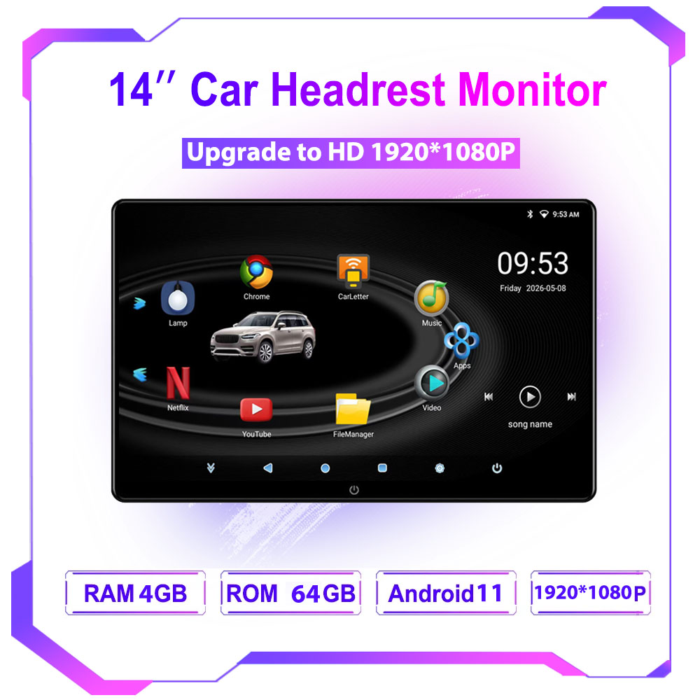 Monitor Stand - Incell 14 Inch Android Headrest Monitor