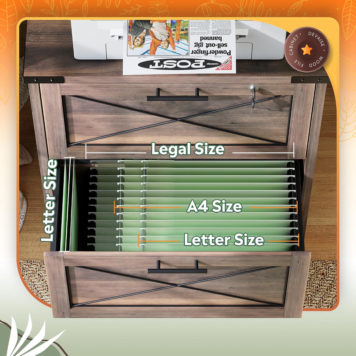 Wood Lateral File Cabinet, 2 D - đánh giá và giá Printer Stand