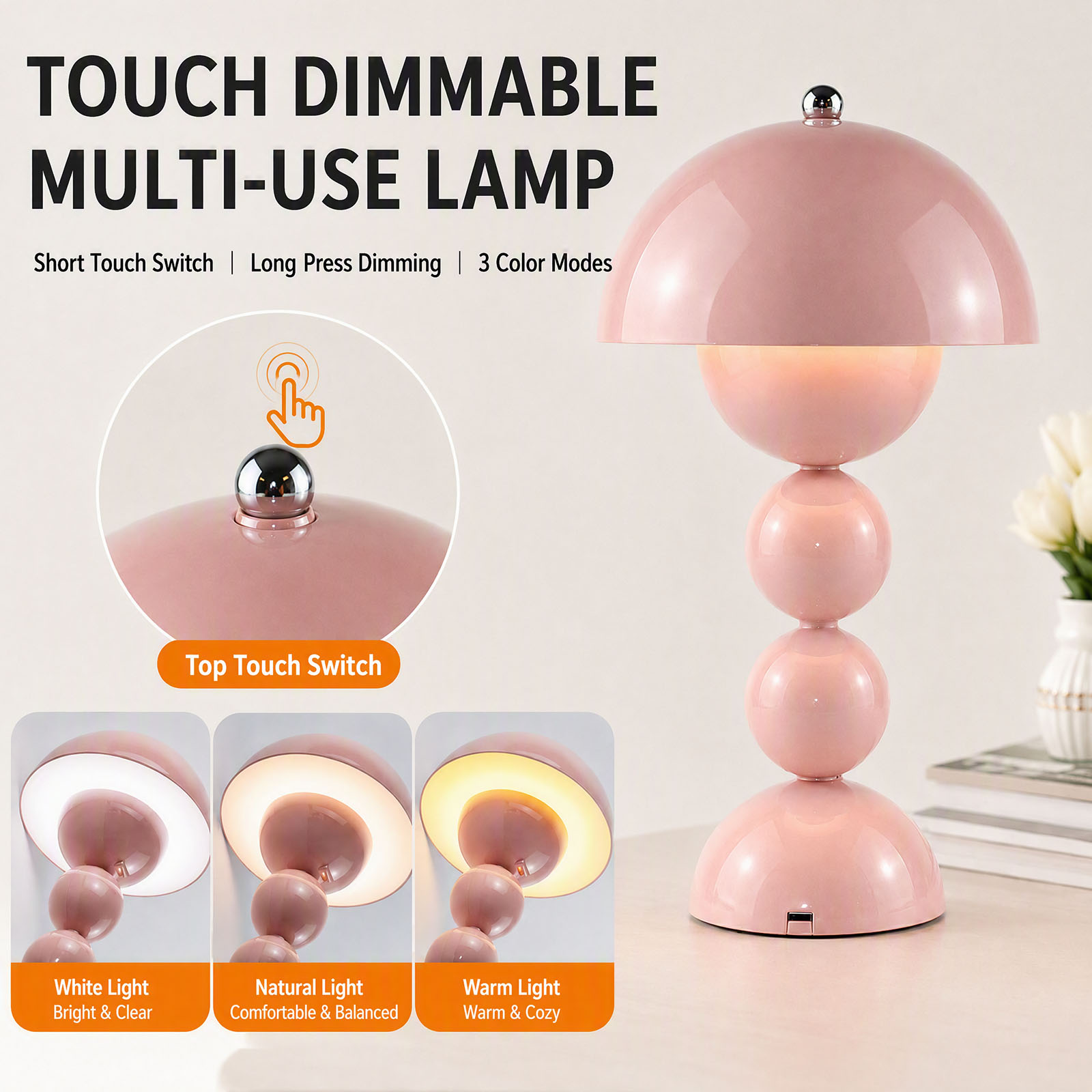 USB Mushroom Bud LED Table Lam - đánh giá và giá Desk Lamp
