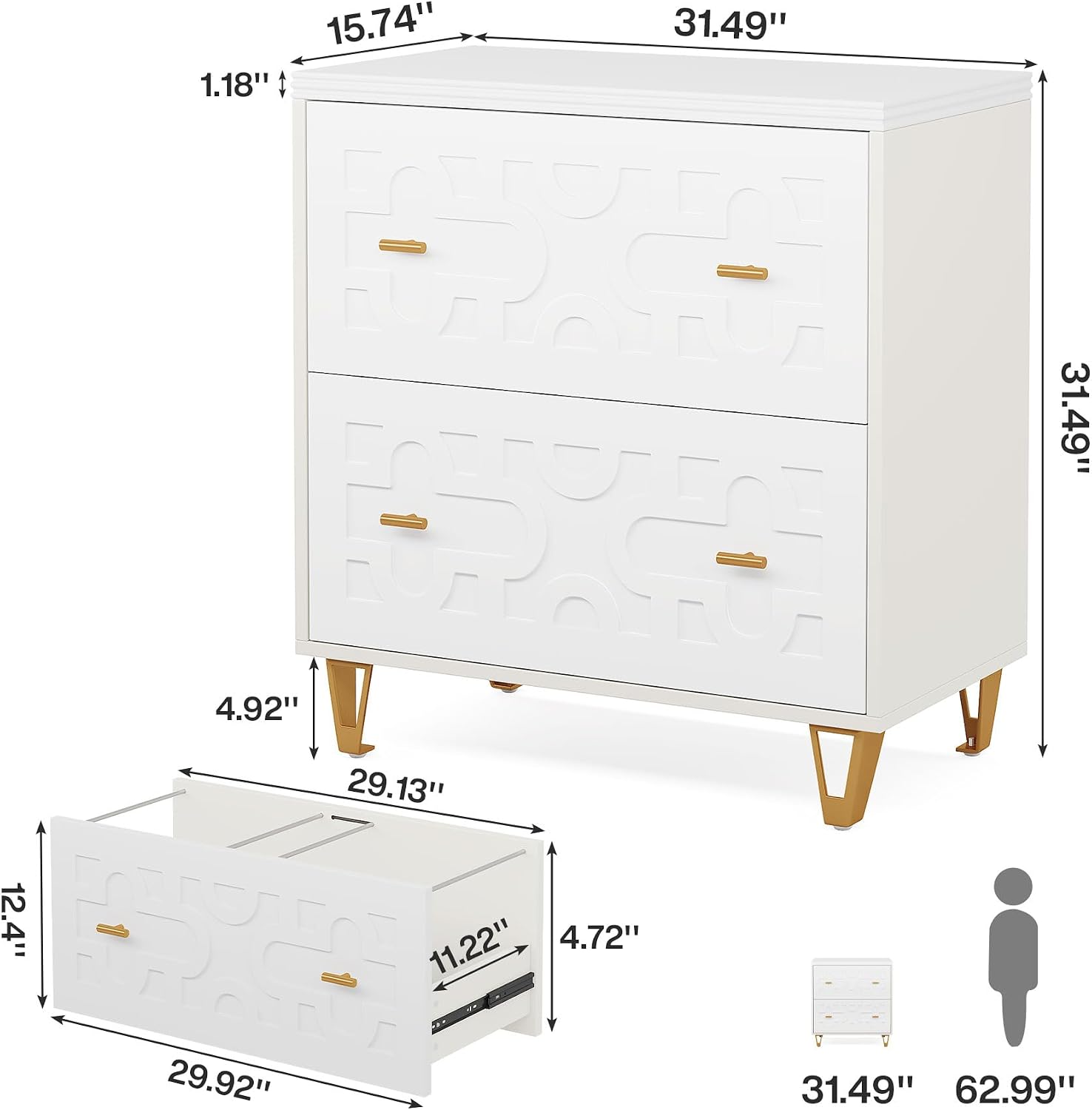2-Drawer Lateral File Cabinet, - đánh giá và giá Printer Stand