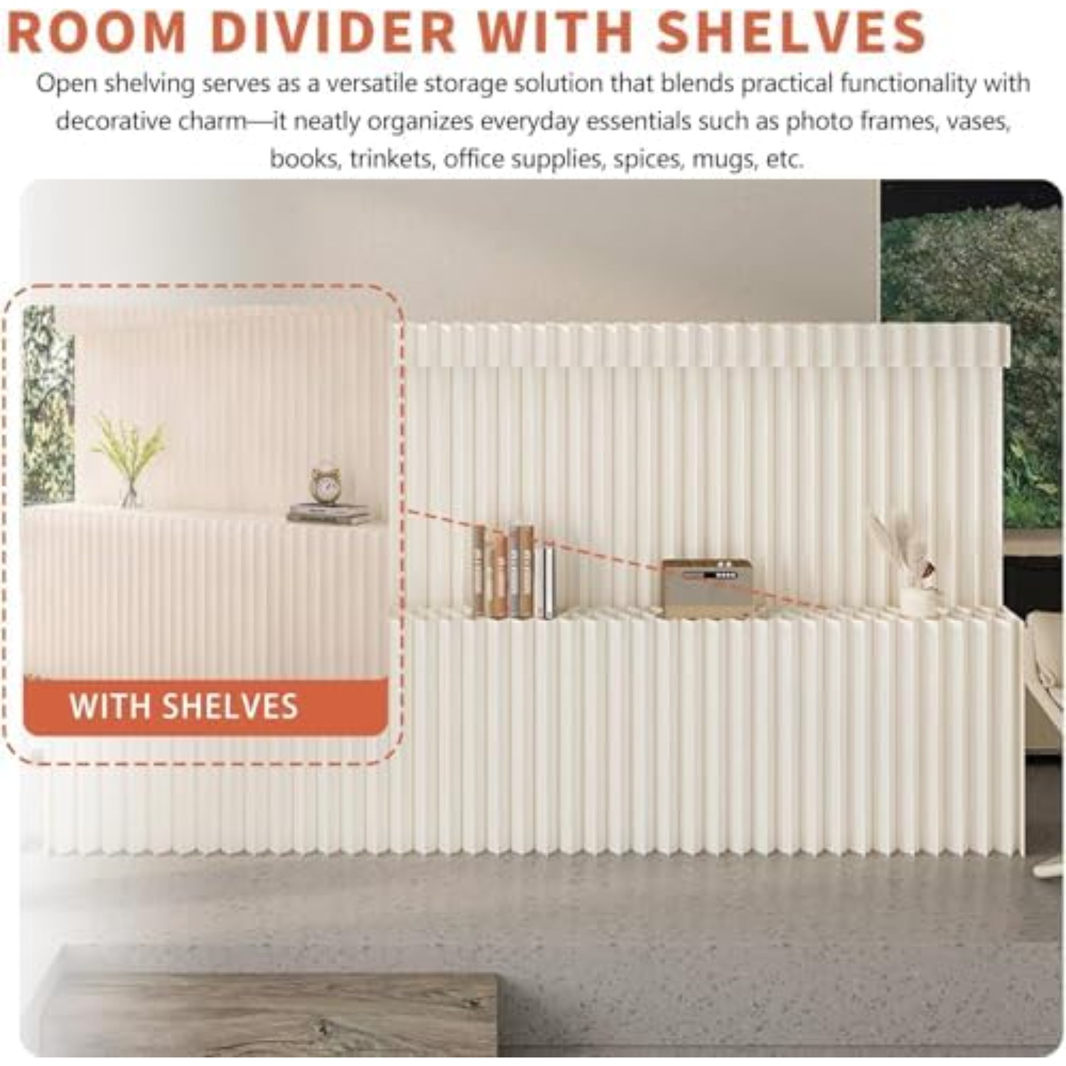 Paper Room Divider with Shelve - đánh giá và giá Partition Screen Divider